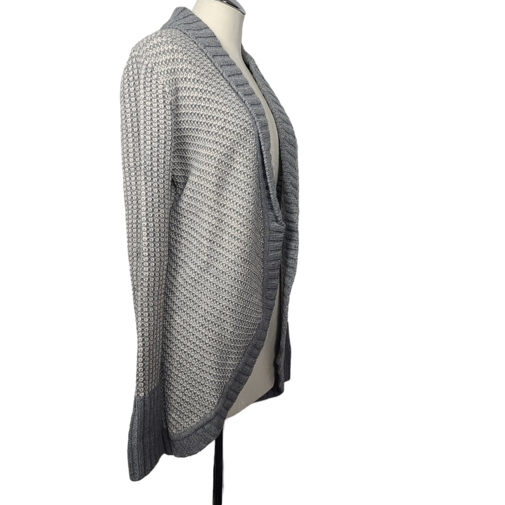 Athleta Sierra Wrap Knit Gray White Wool Cashmere Open Cardigan XS - Picture 3 of 8